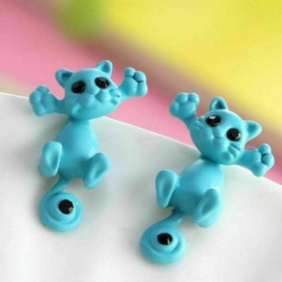 50% OFF Blue Cat Kitten Earrings - Picture 3 of 3